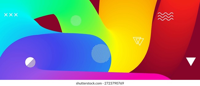 Composición abstracta vibrante con Formas coloridas y patrones geométricos