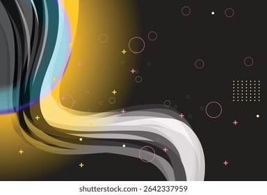Vibrant abstract composition featuring smooth gradient patterns in shades with color, creating a sense of modernity and creativity. Ideal for backgrounds, design projects, or artistic concepts.