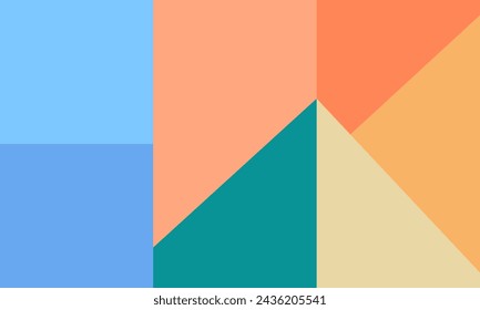 Vibrant abstract composition with geometric shapes in harmonious hues