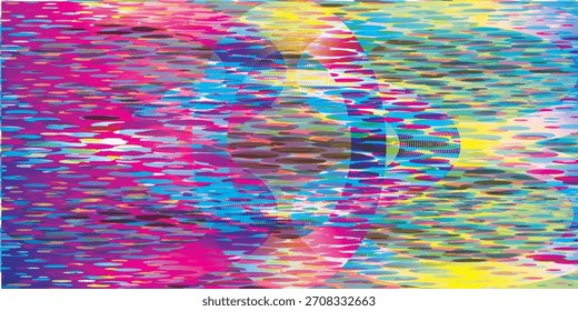 Vibrante composición Abstractas con óvalos superpuestos y geometría