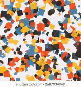 Lebendige abstrakte Konfetti Muster von verstreuten bunten geometrischen Formen für festliche Feier und kreative Design-Elemente