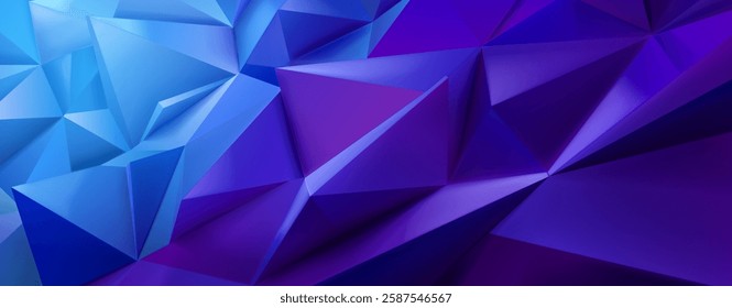 Vibrant abstract crystal background featuring a mosaic of interconnected blue shapes, creating a dynamic, geometric pattern with varying shades and depth.