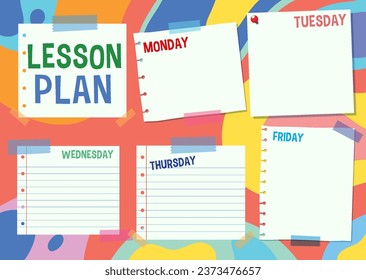 A vibrant and abstract daily lesson plan template