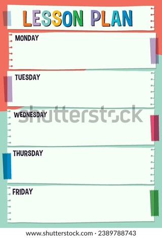 A vibrant and abstract daily lesson plan template