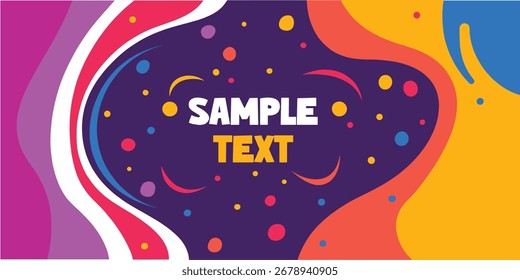 Vibrant Abstract Design with Colorful Shapes and Text