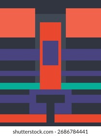 Lebhaftes abstraktes Design mit dynamischen Formen, kräftigen Farben und fließenden Mustern. Ideal für den Stoffdruck, der moderne Ästhetik mit künstlerischem Flair verbindet. Perfekt für Shutterstock-Uploads.