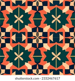 Vibrant abstract design featuring a mix of orange, black, and green hues. The seamless pattern creates a dynamic and energetic visual effect.