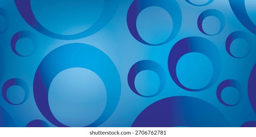 Un diseño abstracto vibrante que presenta círculos superpuestos en tonos de azul, creando un efecto de degradado. Los círculos varían en tamaño.
