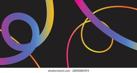 Vibrant abstract design featuring swirling colorful lines on a dark background, creating a dynamic and energetic visual effect.