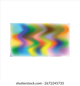 Ein lebendiges abstraktes Design mit wellenförmigen Zickzackwellen in einem Regenbogenspektrum von Farben wie Blau, Grün, Gelb, Orange, Rosa und Lila. Dieses nahtlose Vektormuster ist ideal