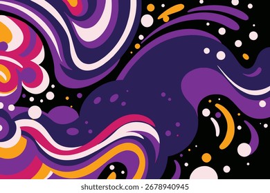 Vibrant Abstract Design with Flowing Shapes and Colors
