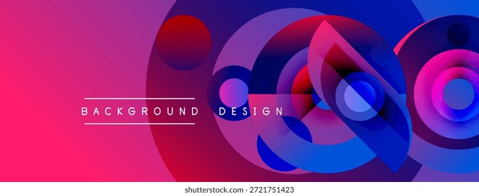 Diseño abstracto vibrante. Los círculos superpuestos crean un efecto de degradado dinámico. Los tonos rosa, púrpura y azul dominan la composición. Estética moderna.