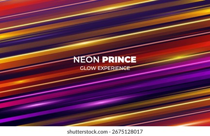 Vibrant Abstract Diagonal Lines Background with Purple Gradient Center – Colorful Motion Streaks in Red, Orange, Pink, and Yellow for Digital Art, Presentation, Banner, or Promotional Design
