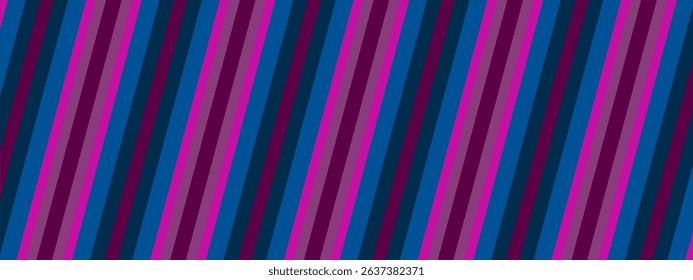 A vibrant, abstract diagonal striped background featuring alternating bands of magenta, purple, blue, and navy.