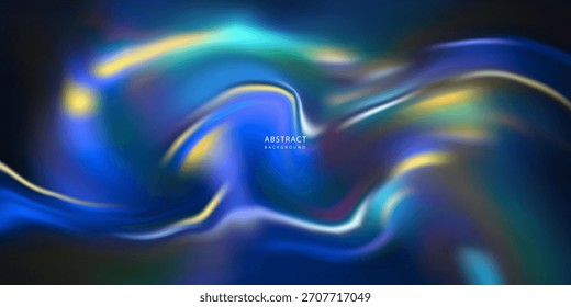 Vibrant abstract digital artwork featuring smooth waves of electric blue, teal, and golden yellow light blending into a dynamic flowing composition.