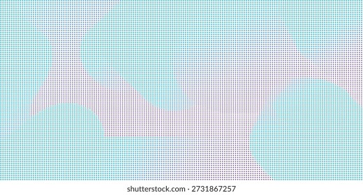 Obra de arte digital abstracta vibrante con tonos pastel de turquesa, rosa y púrpura en un patrón de cuadrícula, creando un efecto visual hipnotizante