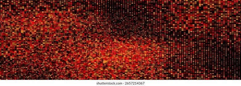 Mosaico digital Abstractas vibrante con brillantes cuadrados rojos y naranjas. fondo digital simple