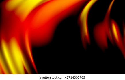 Llamas de fuego Abstractas vibrantes que bailan en rojo, naranja y amarillo contra fondo negro