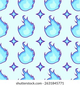 Vibrant abstract flame background, Modern illustration of a stylized blue flame,blue fire pattern background