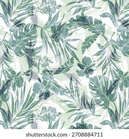 Padrão floral abstrato vibrante com formas orgânicas fluidas, texturas em camadas e cores harmoniosas, projetado para impressão de tecido moderno e adequado para moda ou decoração de casa.
