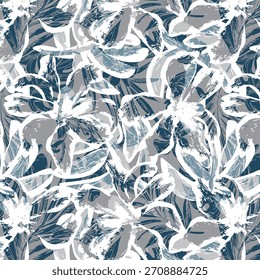 Patrón floral abstracto vibrante con Formas orgánicas que fluyen, texturas en capas y colores armoniosos, diseñado para la impresión de telas modernas y adecuado para la decoración de la moda o el hogar.
