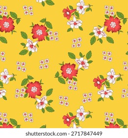 Patrón floral abstracto vibrante con Formas orgánicas que fluyen, texturas en capas y colores armoniosos, diseñado para la impresión de telas modernas y adecuado para la decoración de la moda o el hogar.