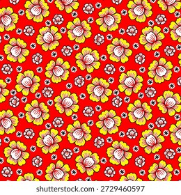Patrón floral abstracto vibrante con Formas orgánicas que fluyen, texturas en capas y colores armoniosos, diseñado para la impresión de telas modernas y adecuado para la decoración de la moda o el hogar.