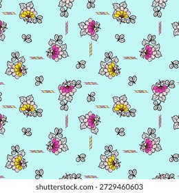 Patrón floral abstracto vibrante con Formas orgánicas que fluyen, texturas en capas y colores armoniosos, diseñado para la impresión de telas modernas y adecuado para la decoración de la moda o el hogar.