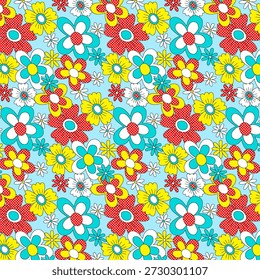 Patrón floral abstracto vibrante con Formas orgánicas fluidas, texturas en capas y colores armoniosos, diseñado para la impresión de tela moderna y adecuado para la decoración de moda o el hogar.