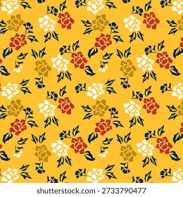 Patrón floral abstracto vibrante con Formas orgánicas fluidas, texturas en capas y colores armoniosos, diseñado para la impresión de tela moderna y adecuado para la decoración de moda o el hogar.