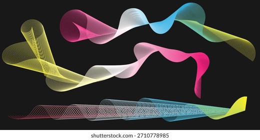 Vibrant abstract flowing wavy lines modern digital graphic design