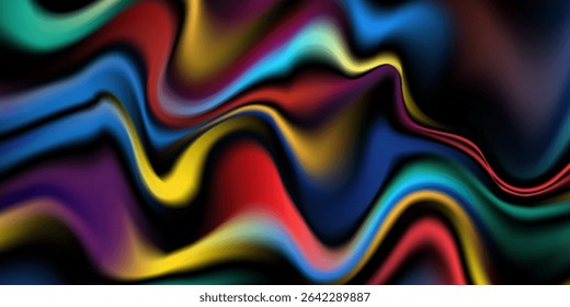 Vibrant abstract fluid background with colorful waves and smooth gradients. Ideal for modern art, digital prints, and dynamic design themes.