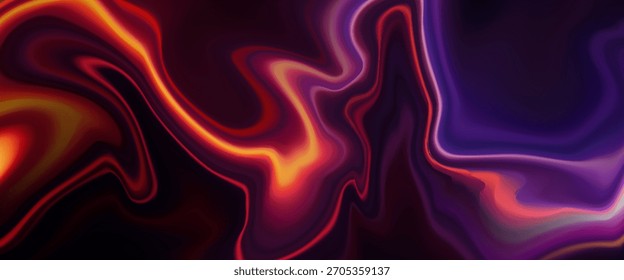 Vibrant abstract fluid background with glowing red, orange, and purple waves, creating a dynamic, energetic, and modern gradient flow.