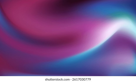 Vibrant abstract fluid gradient background. Smooth transitions of purple, cyan and magenta wave. Vector illustration, EPS 10.