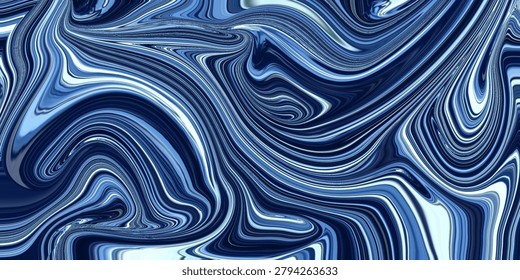 Vibrant abstract, fluid, marble, swirl, and texture composition featuring layered blue tones, perfect for artistic and luxury backgrounds.