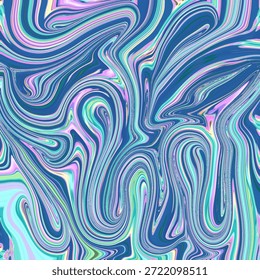 Lebendige abstrakte, fließende Wellen mit blauen und pastellfarbenen Tönen, die eine dynamische Bewegungstextur bilden. Kreativer, moderner Hintergrund für digitale Kunst und Design.