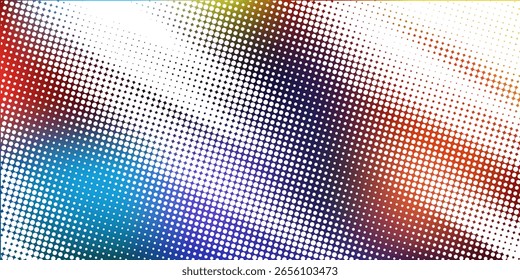 Una vibrante onda de gradiente futurista abstracta con puntos en movimiento. Flujo de partículas con efecto glitch. Gráficos de Vector ideales para folletos, volantes, revistas, tarjetas de visita y Anuncios. Vector.