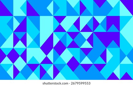 Fondo geométrico abstracto vibrante con un mosaico de triángulos verde azulado y púrpura. Ideal para diseños modernos, presentaciones, Anuncios de Sitio web y proyectos relacionados con la tecnología.
