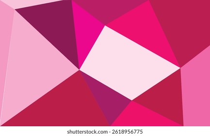 Vibrant abstract geometric background in various shades of pink, perfect for creative designs, feminine themes, Valentine's graphics, and trendy digital templates.