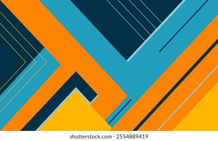 Vibrant Abstract Geometric Design with Bold Color Accents. For Template Design