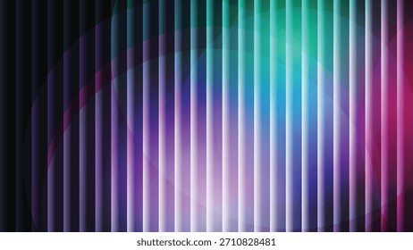 Fondo de rayas geométricas abstractas vibrantes del gradiente en colores oscuros, púrpuras, verdes, y azules, perfecto para el diseño moderno, aislado en el fondo blanco.
