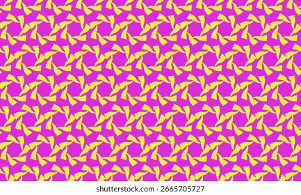 Vibrant abstract geometric pattern featuring interlocking shapes in bold fuchsia and mustard yellow.  Ideal for backgrounds, textiles, and modern design projects.