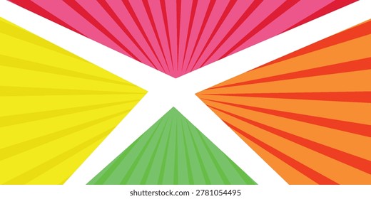 Vibrant abstract geometric pattern featuring colorful triangular shapes in yellow green orange and pink