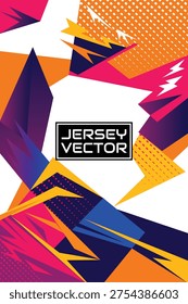 Vibrant Abstract Geometric Pattern for Sports Jersey Design