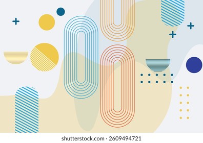 Vibrant Abstract Geometric Shapes Background – Colorful, Futuristic, Gradient, Retro, Modern, Pattern, Minimal, Design, Vector