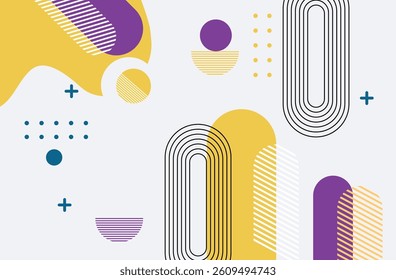 Vibrant Abstract Geometric Shapes Background – Colorful, Futuristic, Gradient, Retro, Modern, Pattern, Minimal, Design, Vector