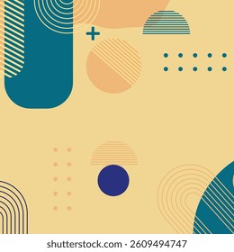 Vibrant Abstract Geometric Shapes Background – Colorful, Futuristic, Gradient, Retro, Modern, Pattern, Minimal, Design, Vector