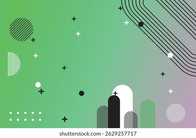 Vibrant abstract geometric shapes background , colorful, futuristic, gradient, retro, modern, pattern, minimal, design, vector