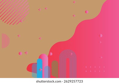 Vibrant abstract geometric shapes background , colorful, futuristic, gradient, retro, modern, pattern, minimal, design, vector