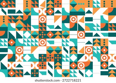 Arte em mosaico geométrico abstrato vibrante